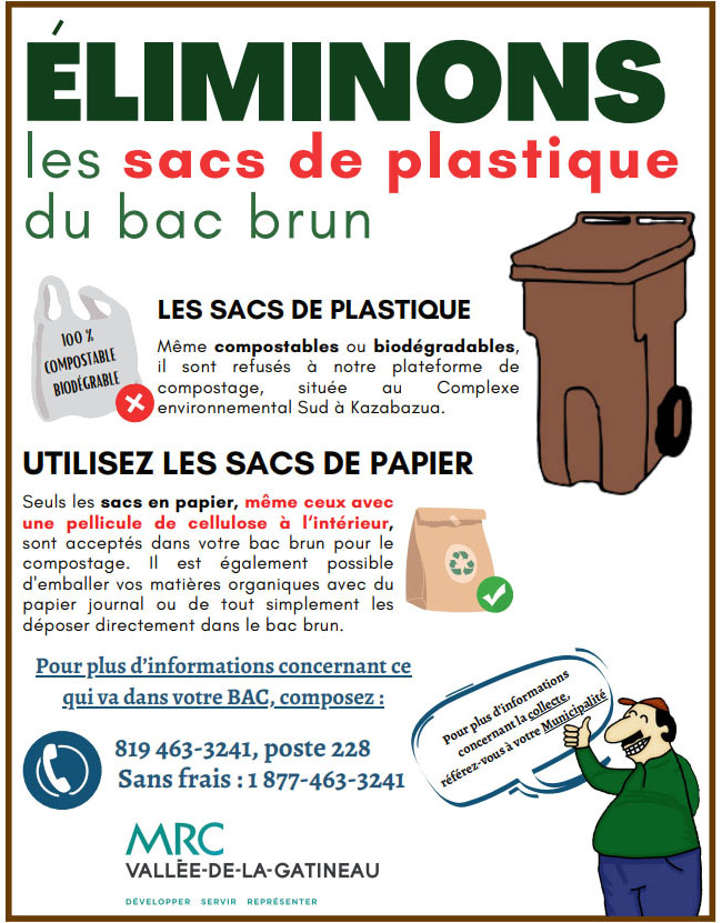 bac brun sacs plastique